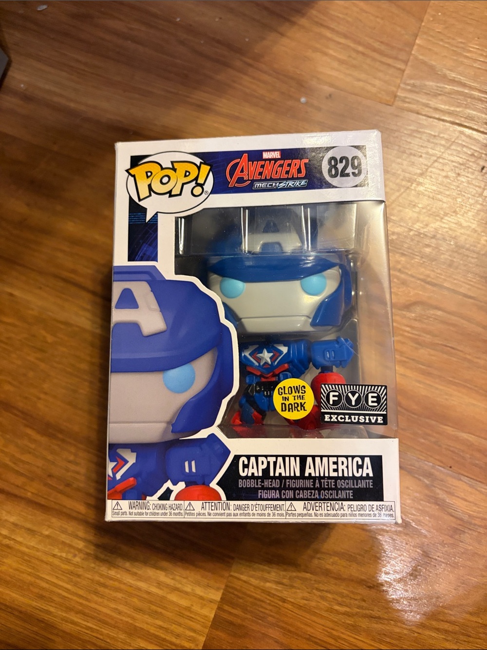 Funko Pop! Marvel Avengers Captain America #829 - Blue Glow-in-the-Dark Figure